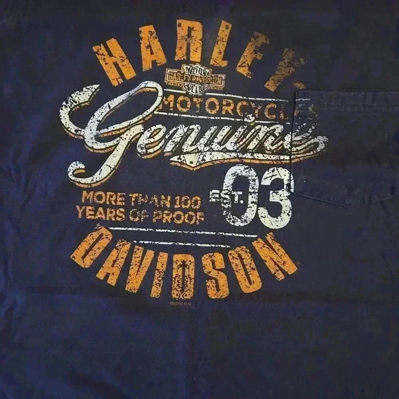 Harley Davidson Orlando Y2K Tee Shirt Size 3X XXXL Biker Motorcycle Navy Tee - Picture 3 of 10